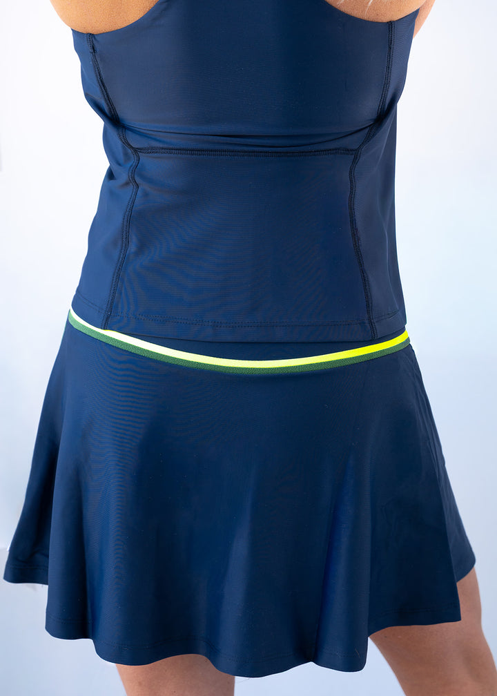 The Birdie Skirt with Retro Stripe Navy